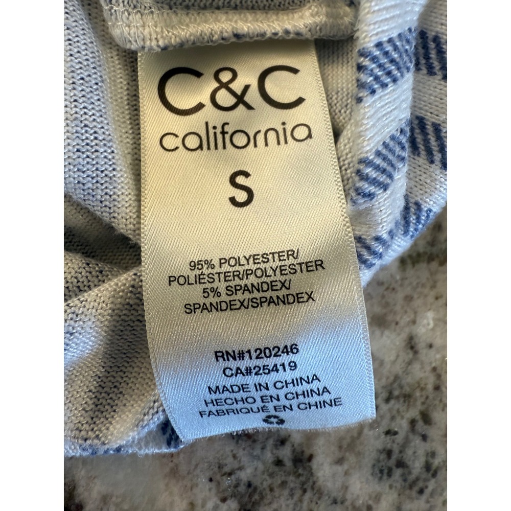 C&C California Womens Blue White Striped Long Sleeve Button Down‎ Shirt Small - Picture 4 of 5